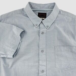 Tony Hawk‎ Men's Size XXL Blue  Button Front Shirt, Short Sleeve,